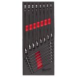 MILWAUKEE MAX BITE METRIC COMBINATION SPANNER SET WITH FOAM INSERT - 15 PC SET